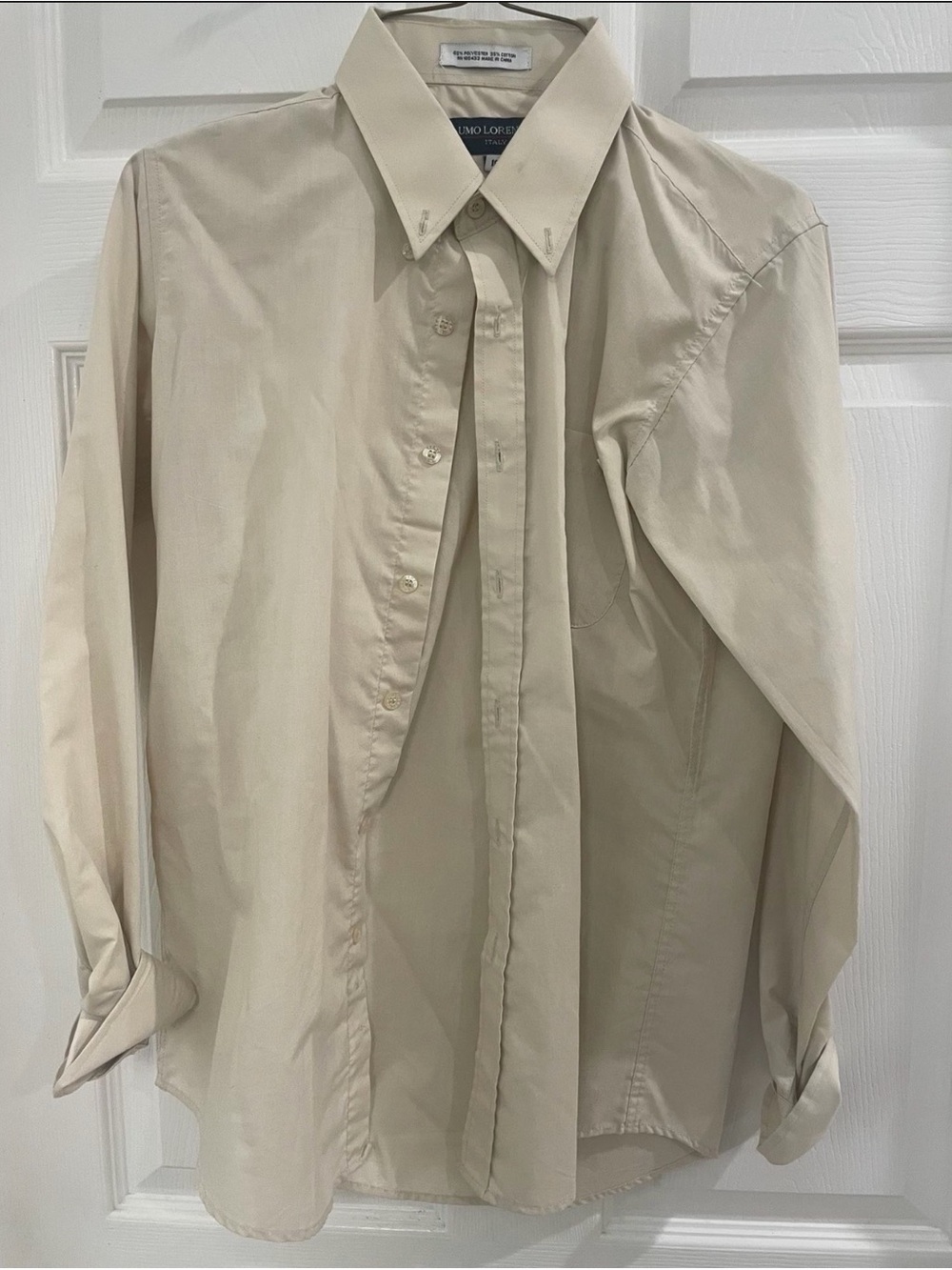 Lorenzo Classic Point-Collar Dress Shirt in Cream